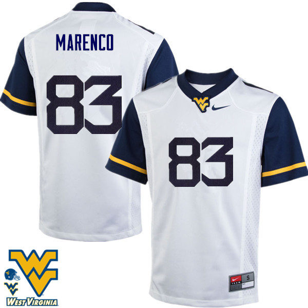 NCAA Men's Alejandro Marenco West Virginia Mountaineers White #83 Nike Stitched Football College Authentic Jersey JF23M18RE